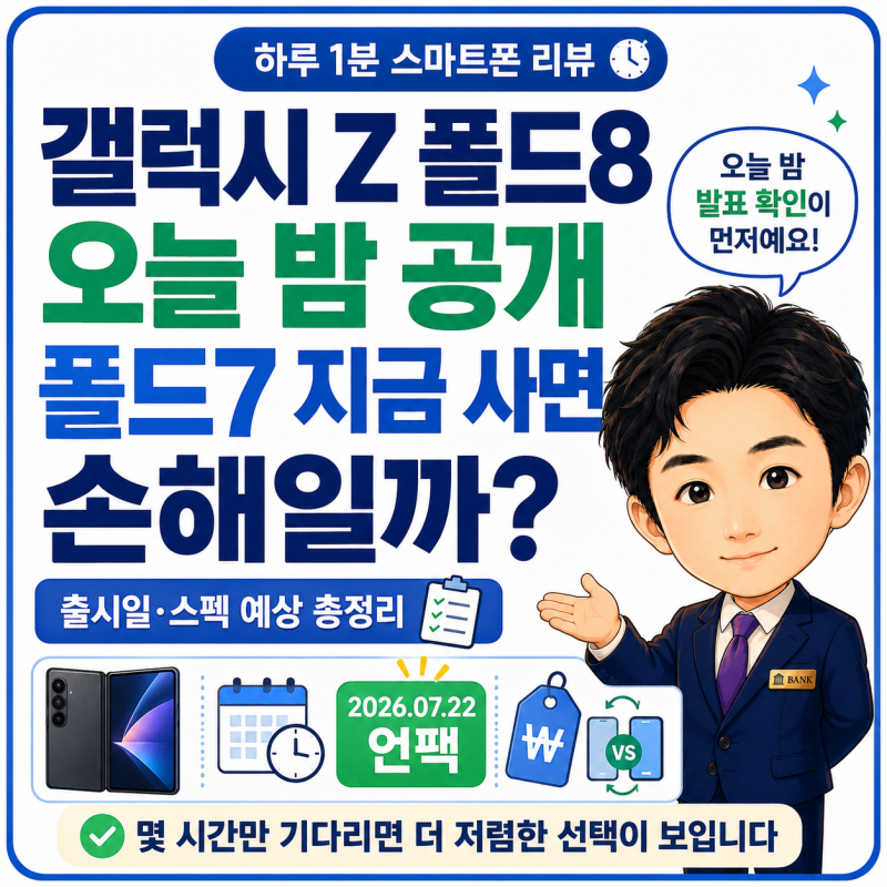 갤럭시 Z 폴드8 오늘 공개, 와이드 디자인·배터리·S펜 총정리