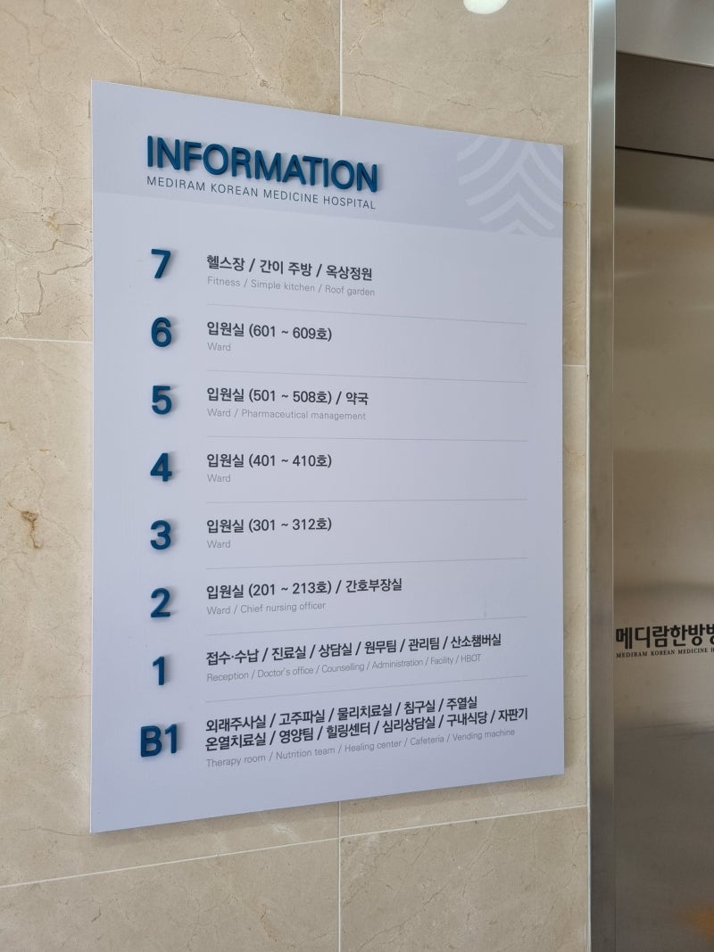 2023년도기록[수술 후 몸조리] 자궁근종 수술 후 홍대 메디람한방병원 2주 입원 요양 후기 (시....