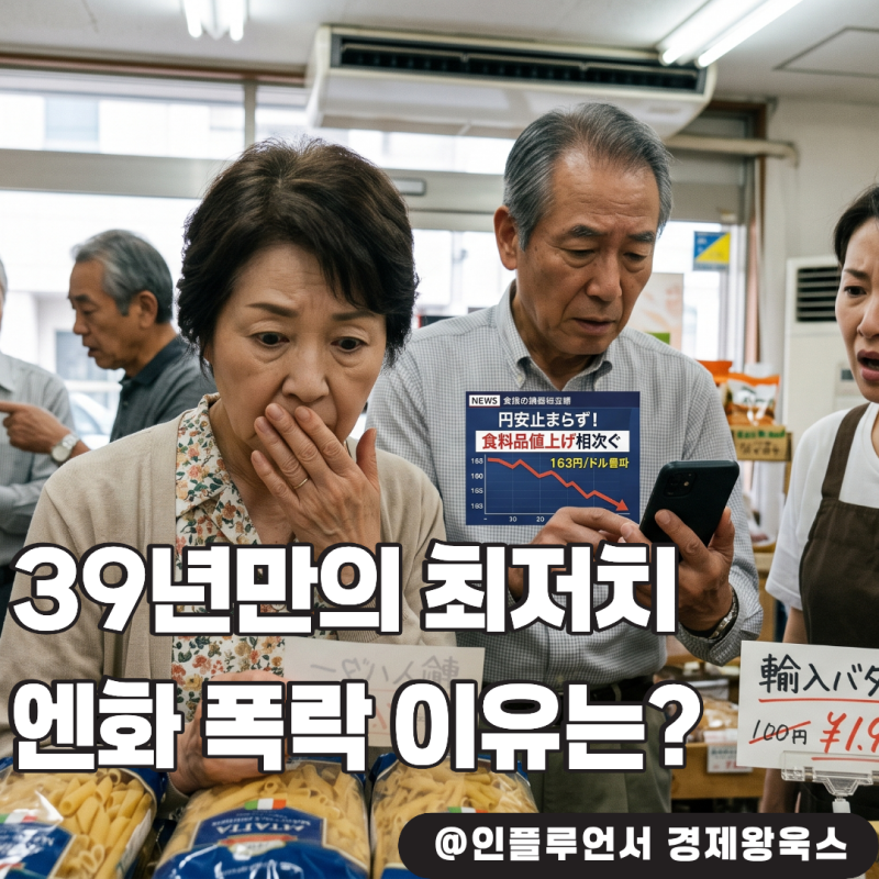 "엔화 환율 163엔대 수렁" 39년 만의 최저치 경신한 원인은 무엇일까?