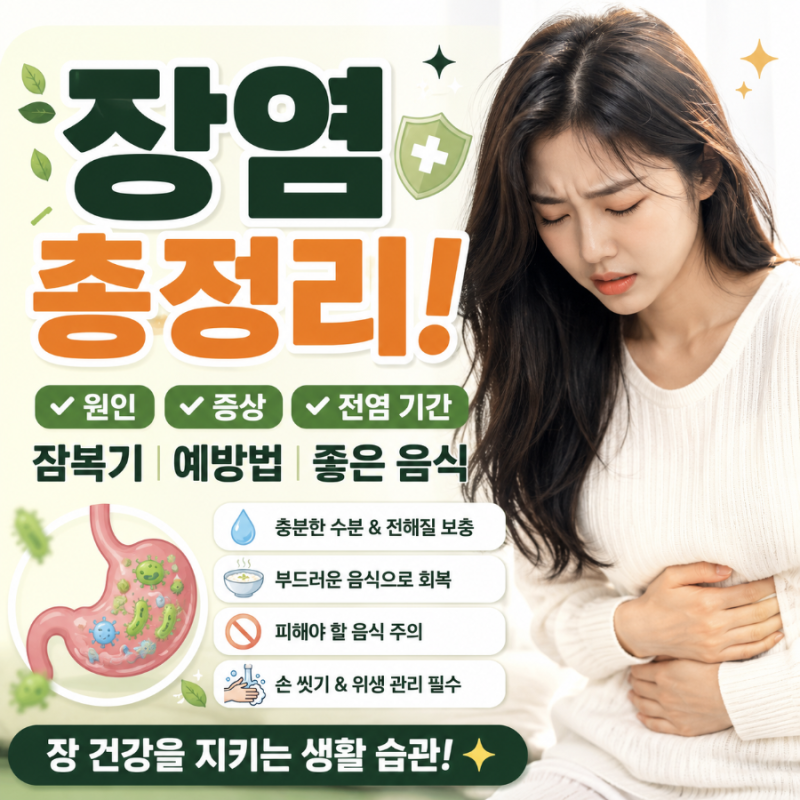장염 원인 증상 전염 기간 잠복기 총정리! 예방하는 방법과 장염에 좋은 음식