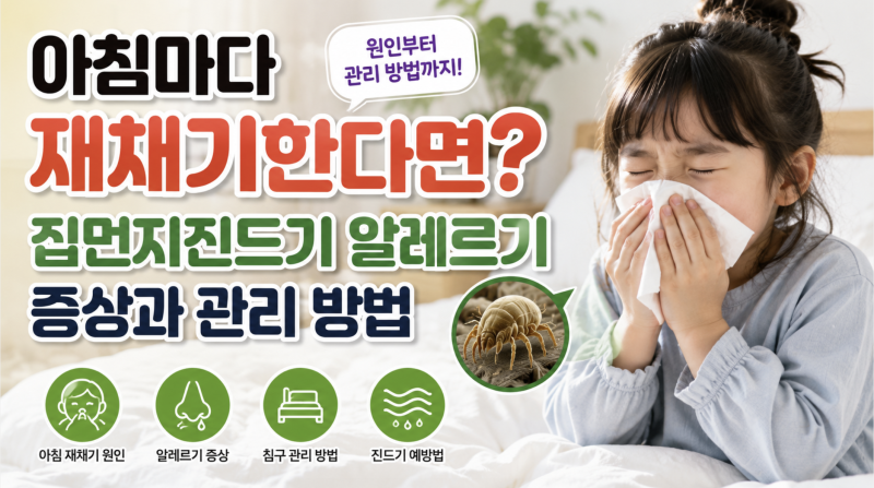 아침마다 재채기한다면? 집먼지진드기 알레르기 증상과 관리 방법