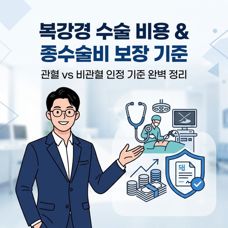 복강경 수술 비용 및 종수술비 관혈 비관혈 보장 보험 기준