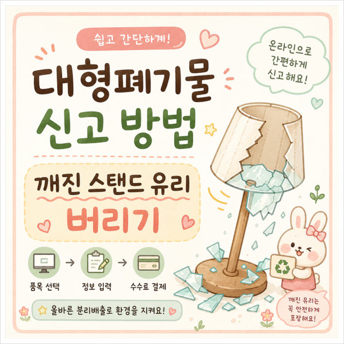 대평폐기물 신고 방법 깨진 스탠드 유리 버리기