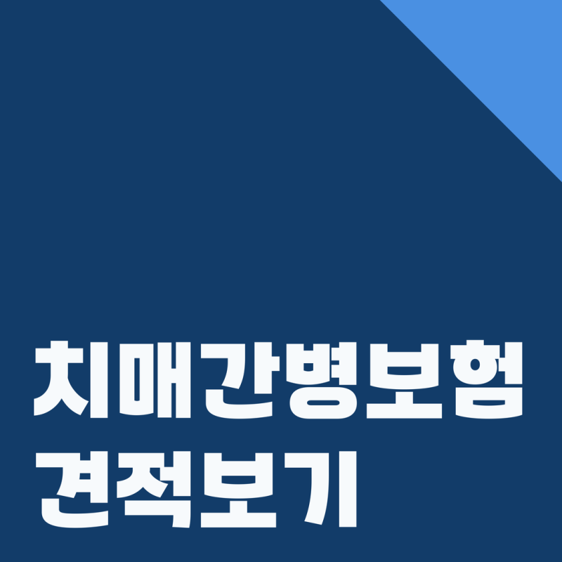 치매보험 간병보험 추천받기 전 보장 방식 비교하기