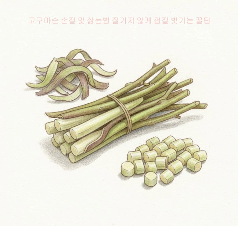 고구마순 손질 및 삶는법 질기지 않게 껍질 벗기는 꿀팁