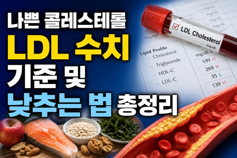 나쁜 콜레스테롤 LDL 수치 기준 및 낮추는 법 총정리