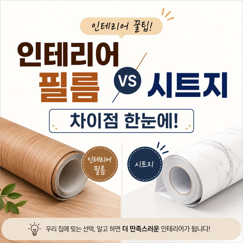 [인테리어 팁] 인테리어 필름과 시트지 차이점! 어떤 걸 선택해야 할까요?