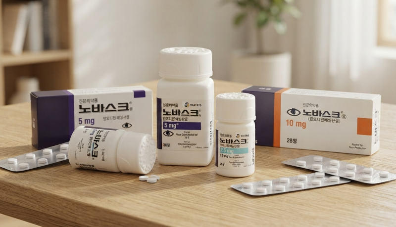 노바스크정 효능 복용 및 부작용 10mg 5mg 2.5mg 혈압 낮추는 약
