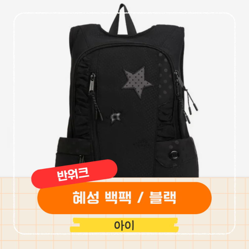 [반워크] 혜성 백팩 블랙 (상품 최저가 구매 tip)