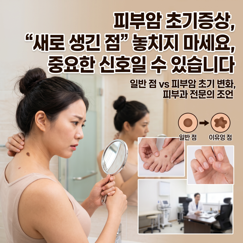 피부암 초기증상, “갑자기 새로 생긴 점” 놓치지 마세요, 조기 발견에 도움이 될 수 있습니....