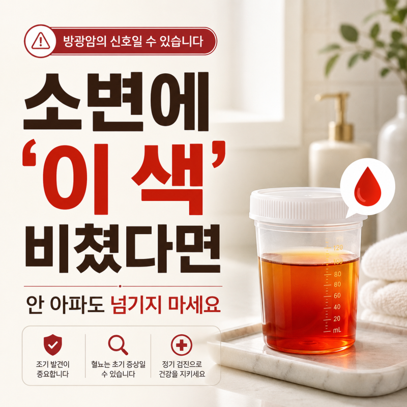 방광암 초기증상 4가지, 통증 없는 혈뇨 신호