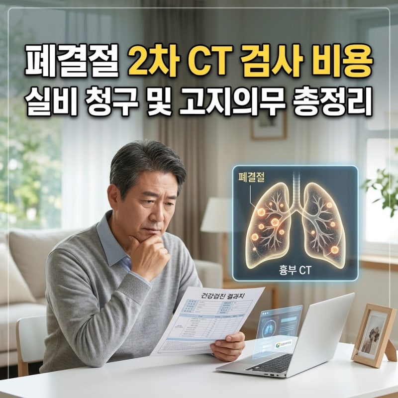 폐결절 건강검진 결과 후 2차 CT 검사 비용 실비 청구 방법