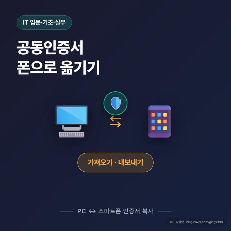 공동인증서 폰으로 옮기기, 가져오기·내보내기 차이부터