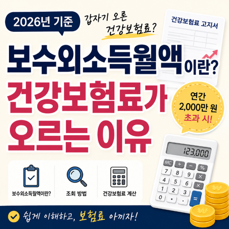 보수외소득월액 대상자 조회 방법, 건강보험료가 오른 이유