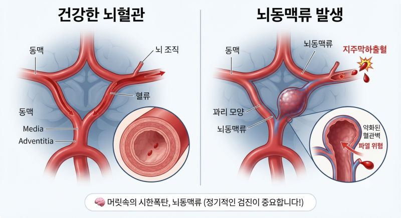 [질병백과] "머릿속의 시한폭탄" 뇌동맥류! 원인부터 증상, 예방법까지 | 대구 북구 새강북재....