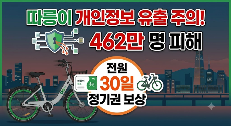 따릉이 개인정보 유출 확인 방법(연락처) 및 보상 쿠폰 신청 안내