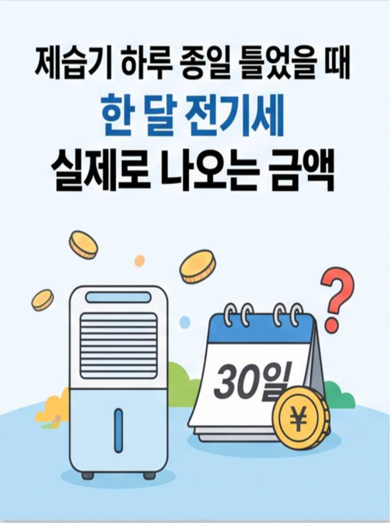제습기 전기세 폭탄 진짜일까? 24시간 누진세 계산 및 요금 절약법