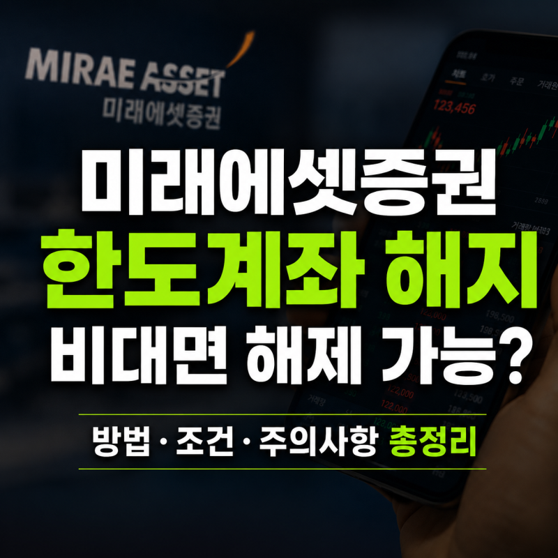 미래에셋증권 한도계좌 해지 방법과 비대면 해제 가능 여부 총정리