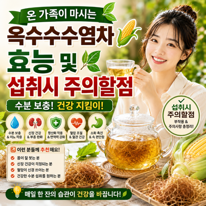옥수수수염 옥수수수염차 효능 및 섭취시 주의할점