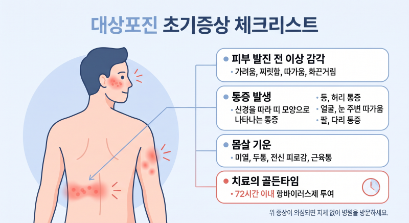 대상포진 초기증상, 놓치기 쉬운 통증부터 발진까지 꼭 알아야 할 증상 총정리
