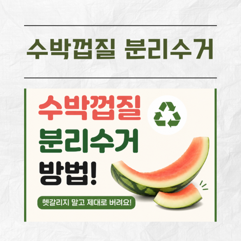 수박껍질 분리수거 방법! 지역마다 방법이 다르다고?