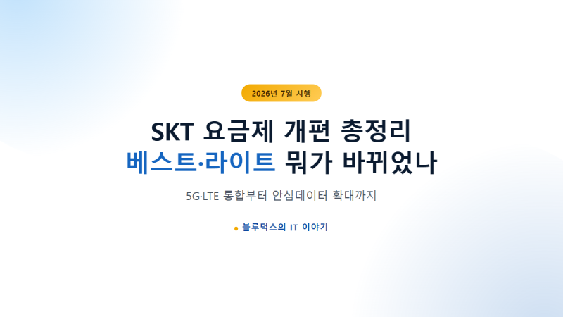 SKT 요금제 개편 총정리, 베스트·라이트 뭐가 바뀌었나