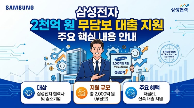 삼성전자 2,000억 무담보 대출, 상생 협력 지원 대상과 신청 방법 총정리
