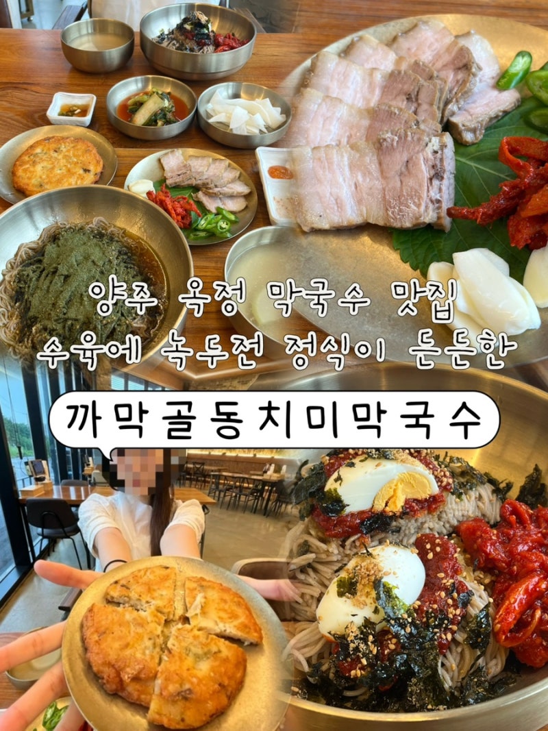 [양주/삼숭동] 양주막국수 맛집 까막골동치미막국수 양주점, 수육에 녹두전 정식 메뉴까지 ....