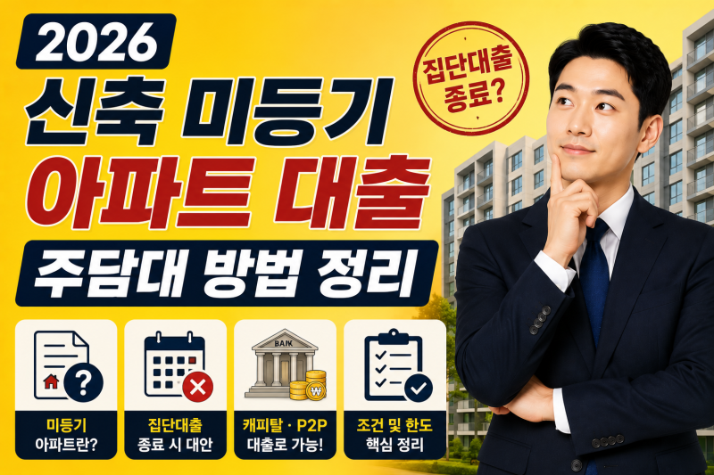 2026 신축 미등기 아파트 대출 주담대 방법 정리