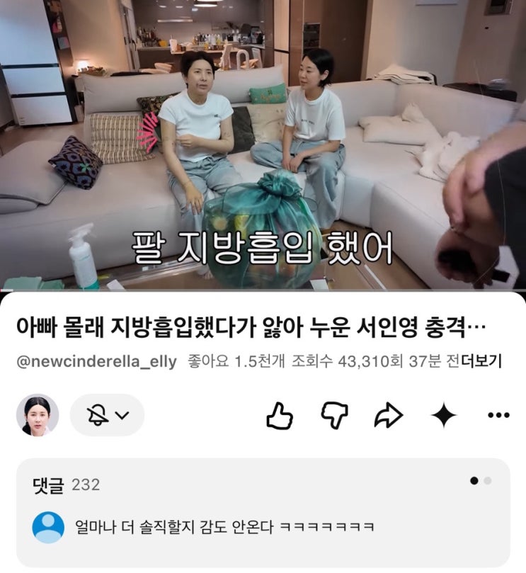 <b>서인영 지방흡입</b> 신데렐라 맞고 통장 잔고 0원? 그동안 번 돈... 
