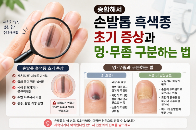 손발톱 흑색종 초기 증상과 멍·무좀 구분하는 법