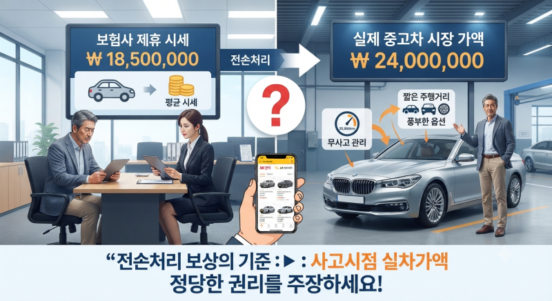 차량 전손처리 보상 기준과 제대로 대처하는 방법_차량가액, 기준가액, 중고차 시세가 너무 ....