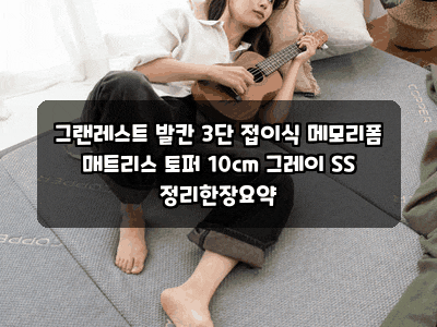 그랜레스트 발칸 3단 접이식 메모리폼 매트리스 토퍼 10cm 그레이 SS 정리한장요약