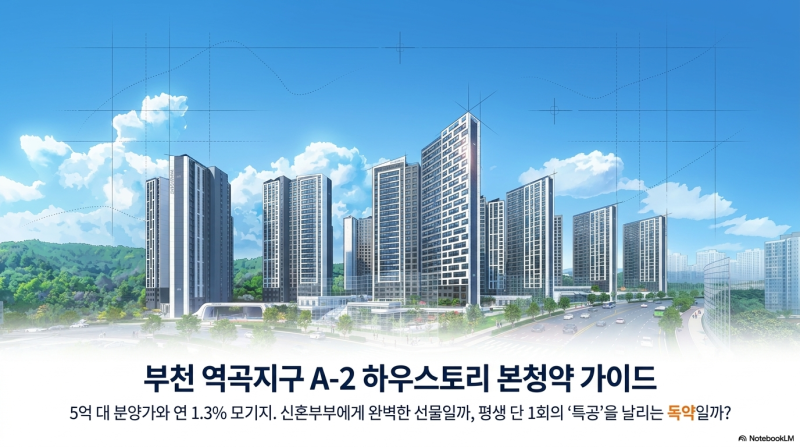 [청약분석] 부천 역곡지구 A-2 하우스토리 본청약 가이드: 5억대 분양가와 연 1.3% 모기지, 신혼....