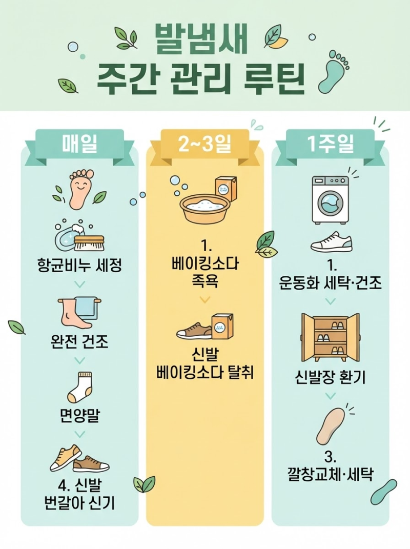 발냄새 없애는 법 – 여름 신발 관리 루틴