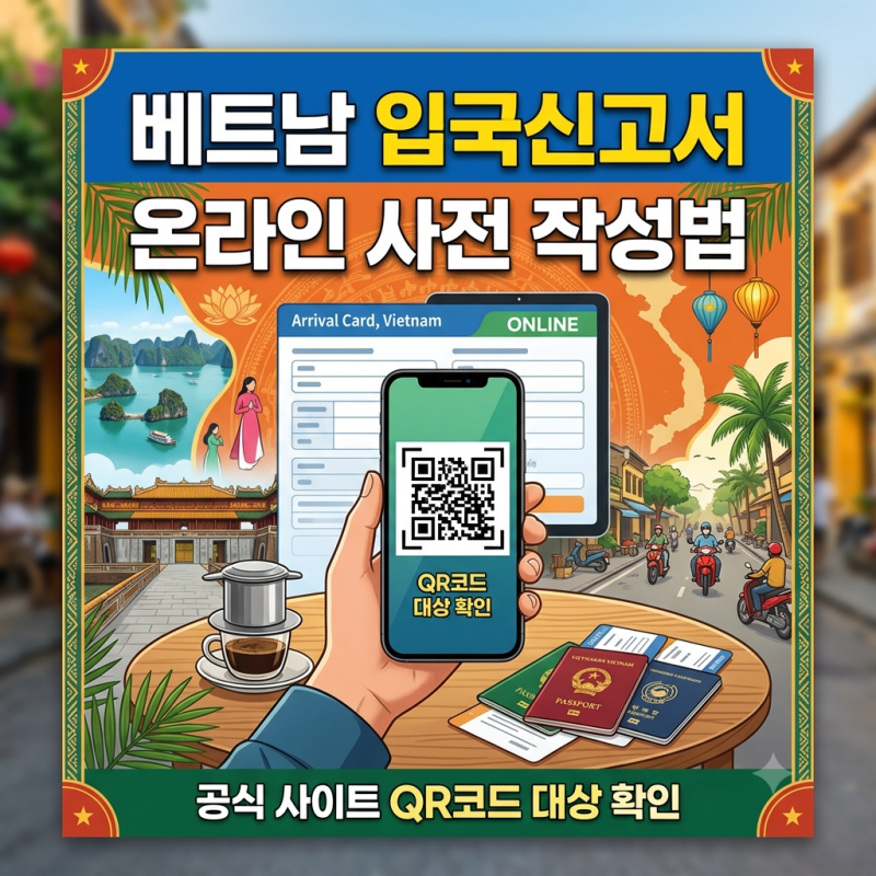 베트남 입국신고서 온라인 사전 작성법, 공식 사이트 QR코드 대상 확인