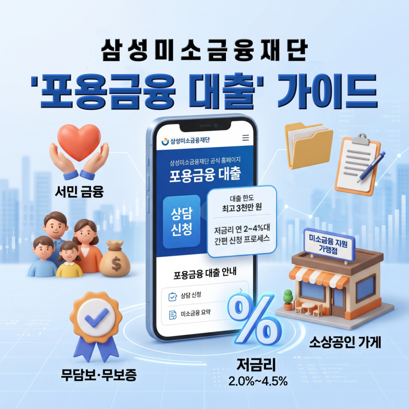 삼성미소금융재단 대출 조건과 신청 방법 [포용금융 2편]