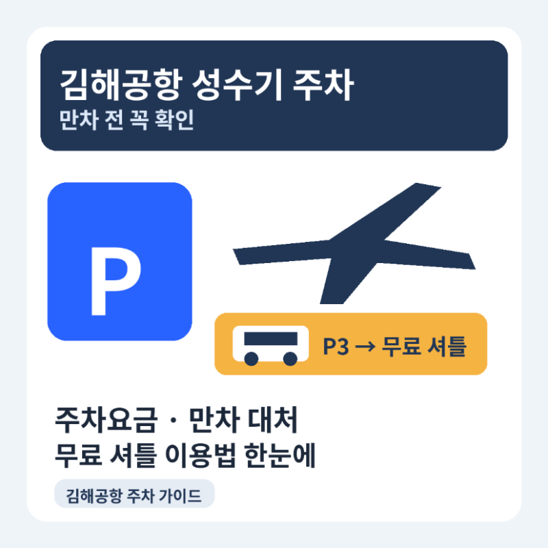 김해공항 성수기 주차요금·만차 시 무료 셔틀 이용법