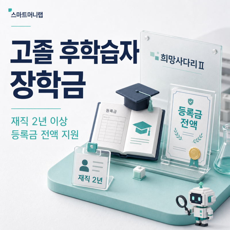 고졸 후학습자 장학금 희망사다리 2유형 신청자격 지원금액 신청방법 총정리