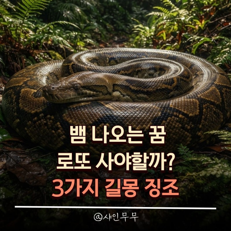 뱀 나오는꿈 로또 사야 할까? 3가지 길몽 징조와 대처법