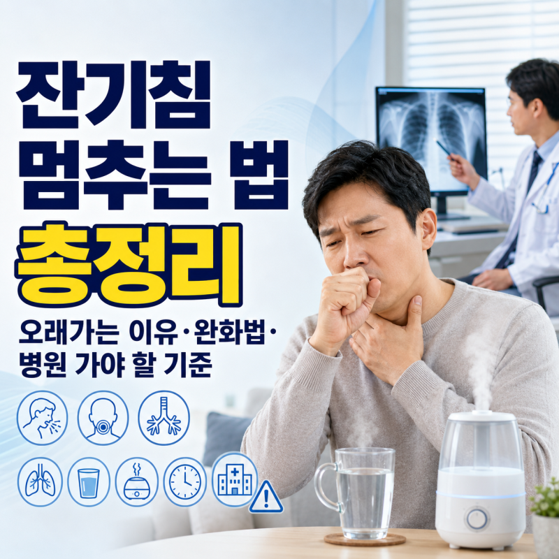 잔기침 멈추는 법 총정리 | 오래가는 이유·완화법·병원 가야 할 기준