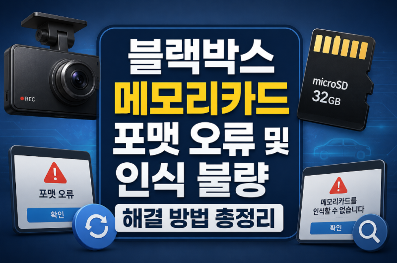 블랙박스 메모리카드 포맷 오류 및 인식 불량 해결 방법 총정리