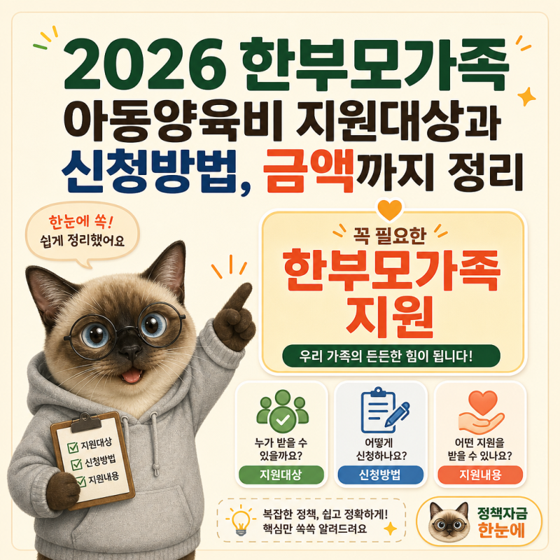 2026 한부모가족 아동양육비 지원대상과 신청방법, 금액까지 정리