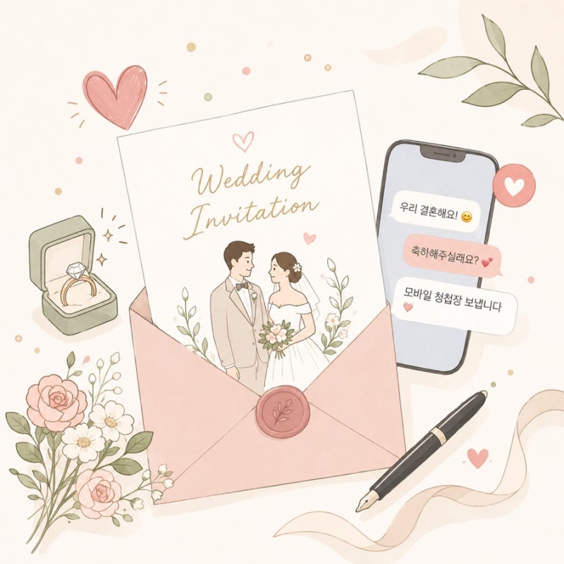 모바일 청첩장 문구 추천｜카톡 초대 문구부터 결혼식 후 감사 인사까지