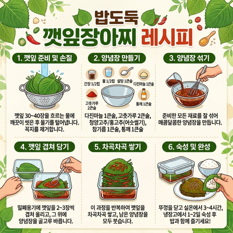 깻잎양념장 레시피 황금비율 밥도둑이 따로 없는 초간단 밑반찬 만들기