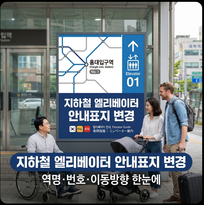 지하철 엘리베이터 찾기 쉬워진다, 출구번호 연계 안내표지 도입