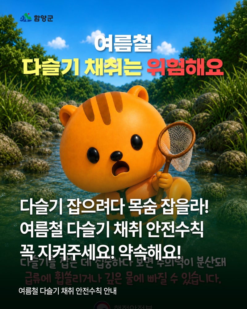 여름철 다슬기 채취 안전수칙 안내