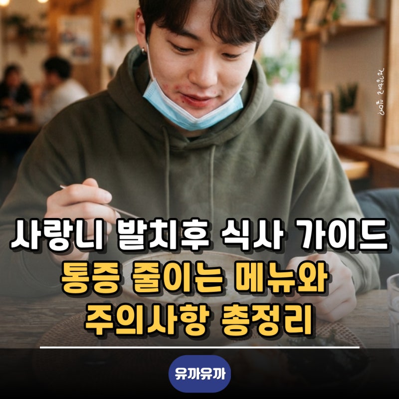 사랑니 발치후 식사 가이드: 통증 줄이는 메뉴와 주의사항 총정리