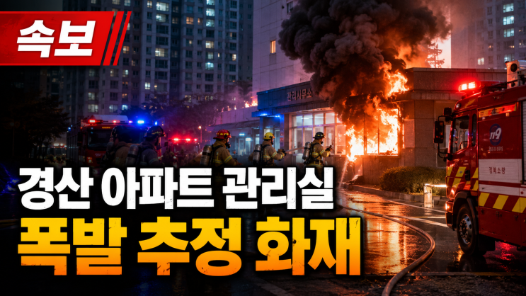 경북 <b>경산</b> 사동 <b>아파트</b> 관리실 <b>폭발</b>로 '화재'… 인명피해 우려... 