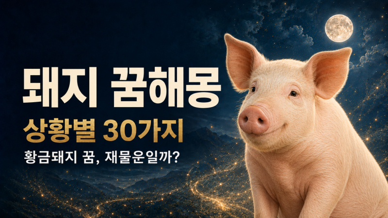 돼지 꿈해몽 30가지｜황금돼지·새끼돼지 꿈은 재물운일까?